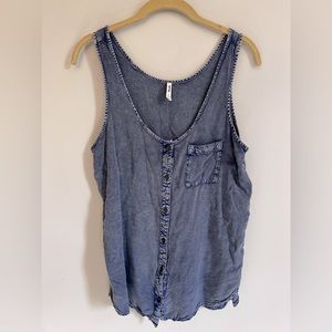 Sunset Sale! Last Chance! Mudd Faux Denim Tank Top Blouse